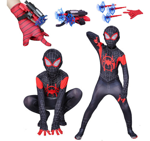 Traje De Cosplay Zentai Spiderman Body # Lanzador De Guantes