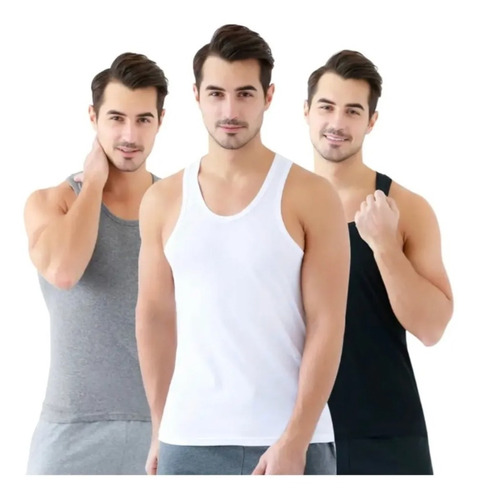 Pack 3 Camisetas Algodón Sin Manga,musculosas Hombre