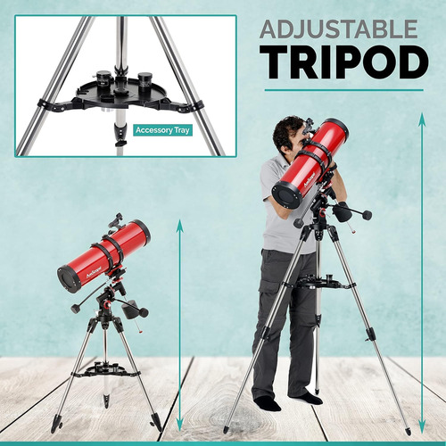 Telescopio Reflector Amscope 130mm Montura Ecuatorial