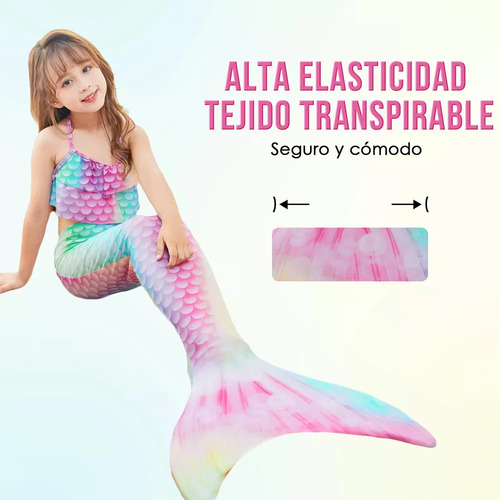 Bikinis Con Forma De Cola De Sirena Para Niñas, 4 Piezas