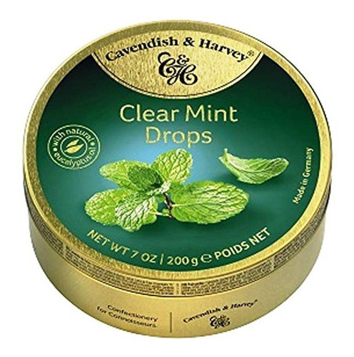 Lata Caramelos Cavendish & Harvey Clear Mint Drops Menta200g
