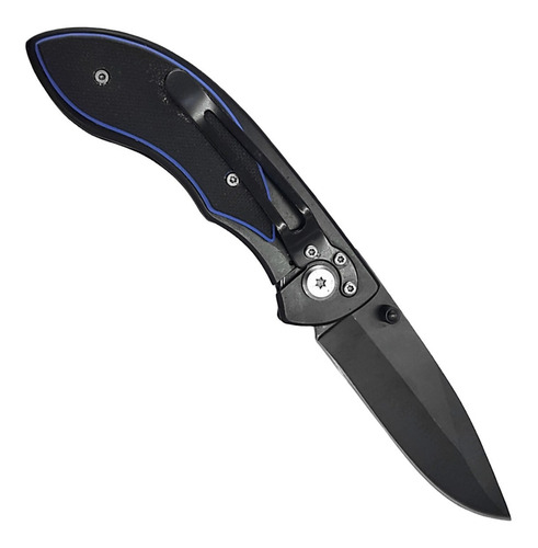 Imagen 4 de 10 de Navaja Cuchillo Supervivencia Rescate Azul Y Negro Bison