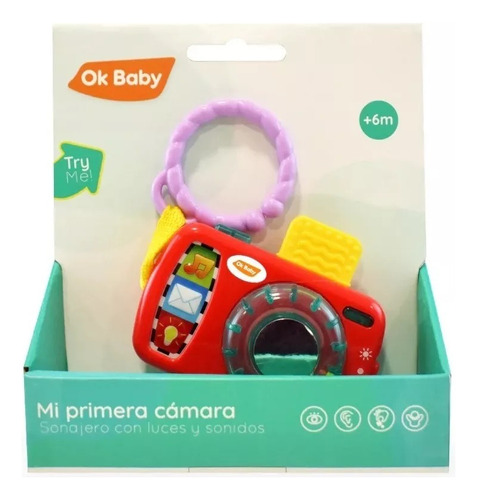  Sonajero Mi Primera Camara Luces Sonidos Cod Okbb0174