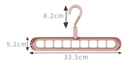 Gancho Multiple Organizador Ahorrador Espacio Tendedor Ropa Color Rosa