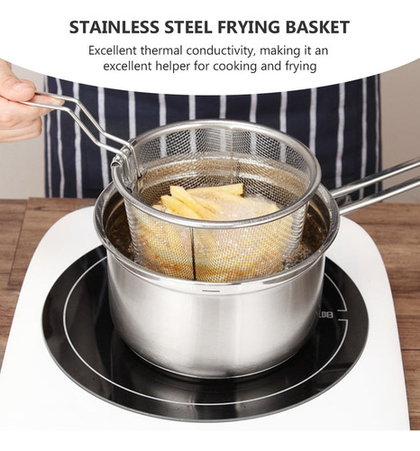 Cesta Para Freír Patatas Fritas De Acero Inoxidable, 2 Unida