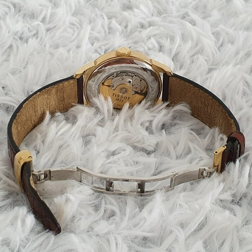 Relogio Tissot Le Locle Automatico Douradado Pulseira Couro