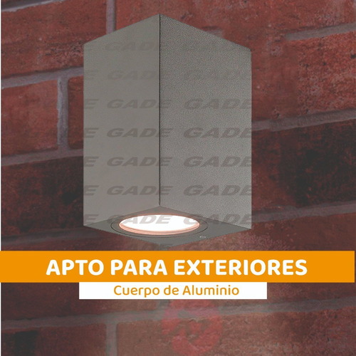 Imagen 3 de 8 de Aplique Pared Exterior Unidireccional Aluminio Con Dicro Led
