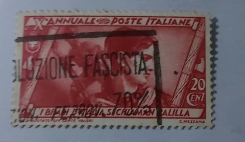 Estampilla Italia 1932 Sello  Fascista  - Balilla- Yt308