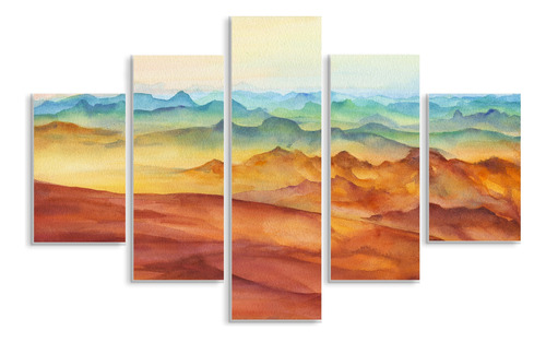 Set De 5 Cuadros Canvas Pintura Al Oleo De Colores 114x185cm