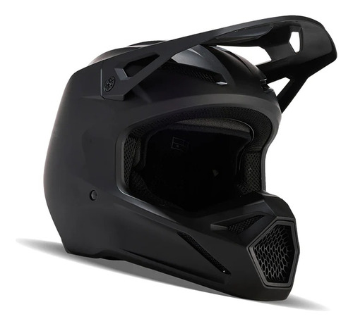 Casco Fox Racing V1 Solid Negro Mate Mx24 Motocross Enduro