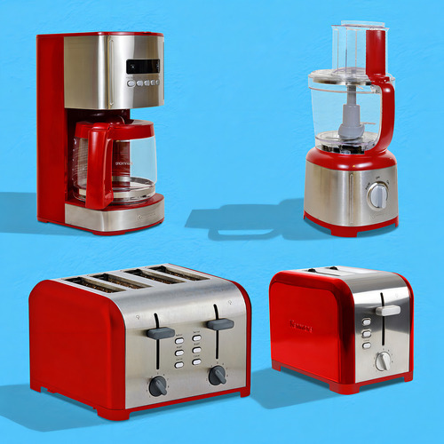 Cafetera Programable Kenmore 12 Tazas, Roja Y Acero Inoxidab