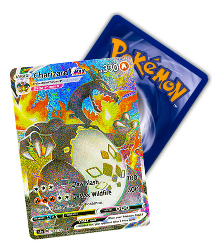 Carta Pokémon Holografica Brilhante - Charizard Vmax Shiny