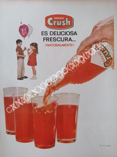 Cartel Refresco Orange Crush 1965 Es Deliciosa Frescura 20