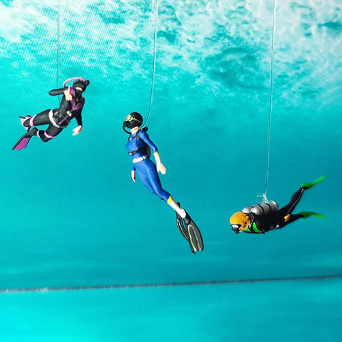 Figuras De Buceo A Escala 1/64, Personas Pequeñas Para