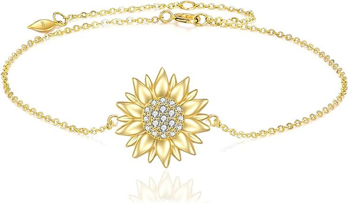 Joyas Girasol Oro Amarillo 14 Quilates Para Mujer Joyeria Or