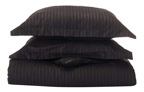 Kit Edredón Colcha Sobrecama Queen Negro Set 7 Piezas