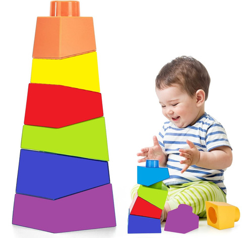 Torre Encajable Bebe Estimulacion Montessori Apilable Bloque