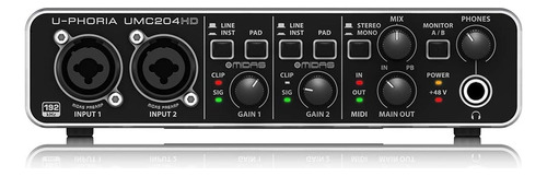 Interfaz Behringer U-phoria Umc204hd Usb/audio/midi.