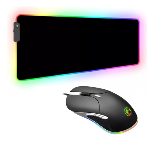Combo Gamer Mouse Imice X6 Rgb 6 Botones Y Mouse Pad Xxl Rgb
