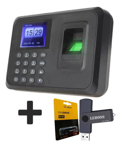 Relógio De Ponto Impressão Digital Id Biométrico + Pendrive