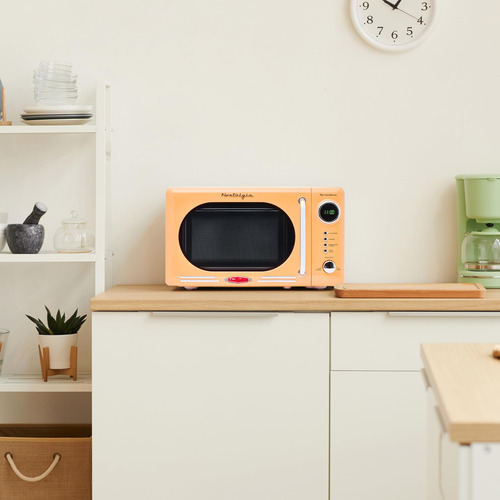 Horno Microondas Retro Compacto 0.7 Pies 700w Color Naranja