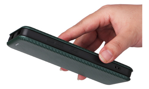 Funda Tipo Cartera De Fibra De Carbono For Teléfono Nokia