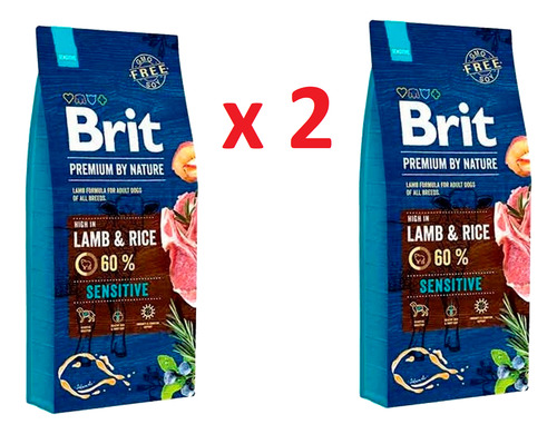 2 Bolsas Brit Premium Sensitive Cordero - 15kg X 2 = 30 Kg