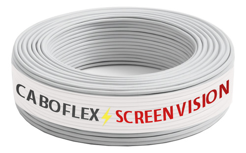 Fio 2,5mm Cabo Flexível Rolo Com 25 Metros Elétrico 750v Cor Branco Marca Screen Vision