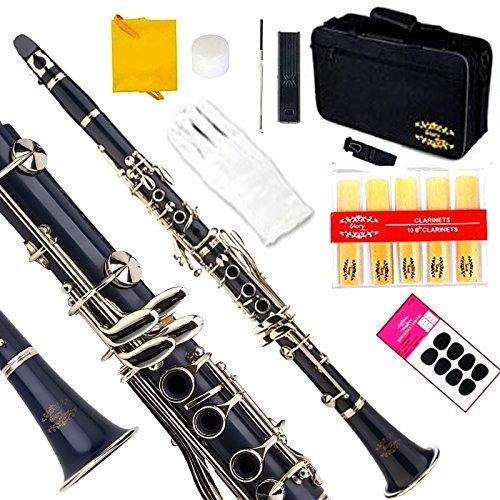 Glory Azul Marino /plateado Llaves Bb B Clarinete Plano Con