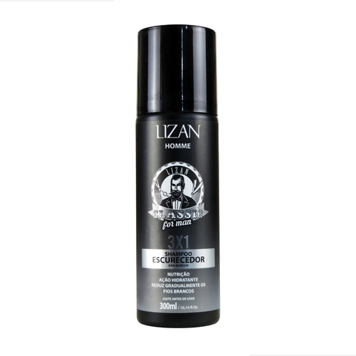 Lizan Classic Shampoo Escurecedor 3x1 300ml Reduz Fio Branco