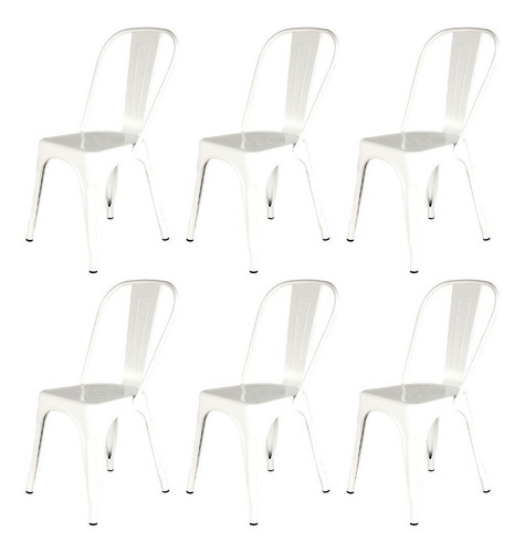 Silla de comedor Home Kong Tolix, estructura color blanco, 6 unidades