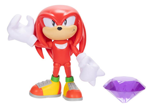 Boneco Articulado Knuckles De 9cm E Esmeralda Do Caos -sonic