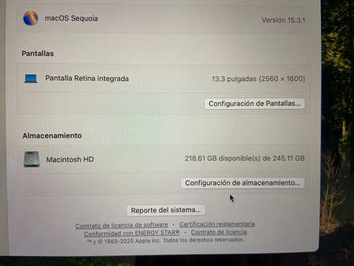 Apple Macbook Air M1 2020 A2337 (Usado)