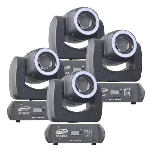 comprar Kit 4 Moving Head Led Beam 100w Gobos Cores Prisma Borda Led