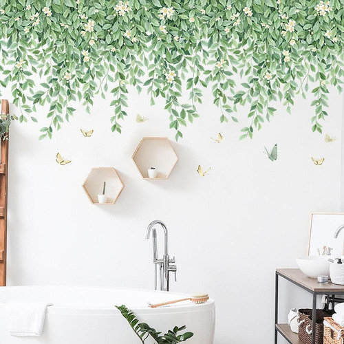 2 Piezas Hojas Pegatinas De Pared Plantas Murales Fondos De