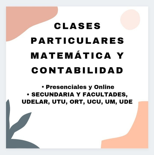 Clases De Mat. Financiera, Matemática Y Contabildad...