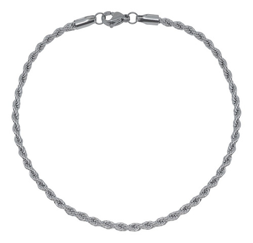 Pulseira De Aço Inox Cordão Baiano Comprimento 21 cm Diâmetro 0.16 cm