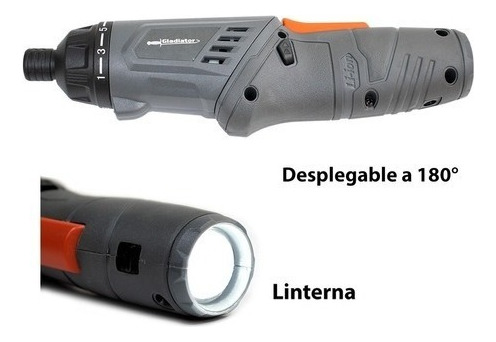 Atornillador Eléctrico Inalámbrico 3.6v 5 N/m Gladiator