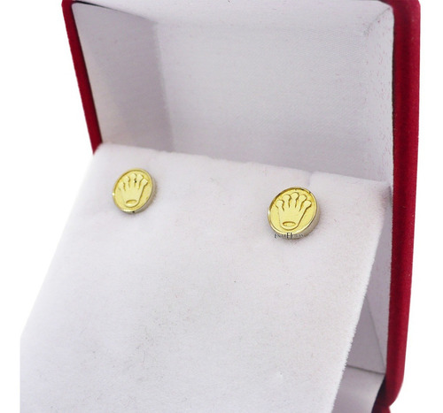 Aros Redondo Corona Role Chico Plata Y Oro 6 Mm Hombre Muje