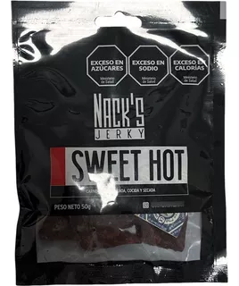 Nack's ¡el Mejor Beef Jerky! Charqui Sabor Sweet Hot X 6 U.