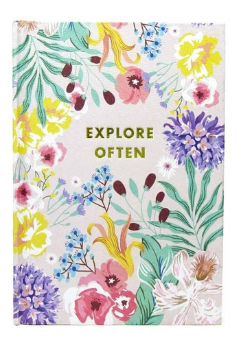 Imagem 1 de 6 de Caderno Brochura Capa Dura 80 Folhas Floral Explore Up4