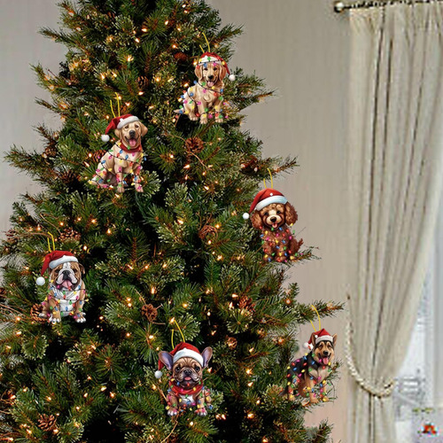 Del Árbol De Navidad Del Perro Ornamento Acrílico Del Árbol
