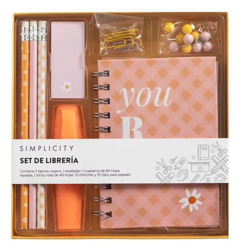 Kit Set Escolar Colorfull 8 Piezas Cuaderno Libreta Lapices