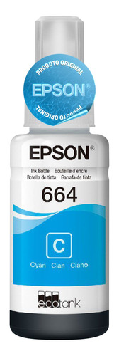 Tinta Epson T664 Ciano Refil Original L110 L121 L355 L365