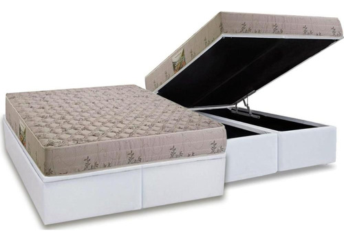 Cama Baú Queen: Colchão D33 Herval  Cannes+box Crc Courano 