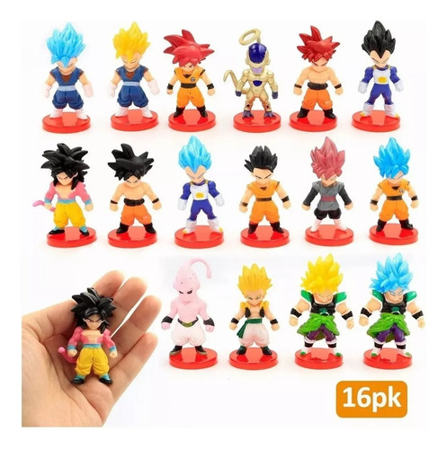 Mini Coleção De Brinquedos Dragon Ball, 16 Peças, 7 Cm, Goku
