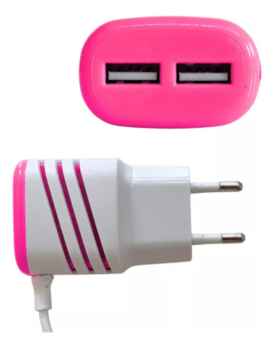 Carregador Completo V8 Com 02 Portas Usb 5.1a Cabo Fixo