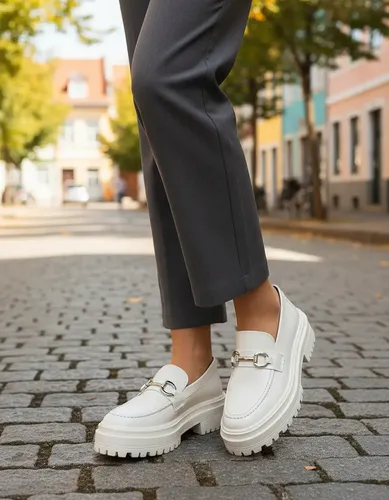 Mocassim Feminino Tratorado Oxford Tendência Chunky Promoção