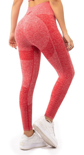 Imagen 2 de 6 de Leggins Calza Deportiva Seamless 800004 Rojo