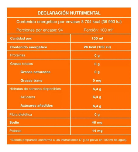 Gatorade En Polvo Sabor Naranja De 2.38 Kg